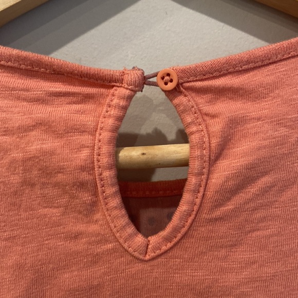Ella Moss Anthropologie peach pink top short sleeve Small crochet detail Flawed - Picture 5 of 7
